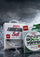 Two packages of Lucky Jolly fishing line displayed on a dark, wet surface with water droplets. The left package contains Lucky Jolly Soft fluorocarbon line, and the right package contains Lucky Jolly Vanrex braided line.